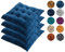 Hixingo 4er Set Stuhlkissen, Sitzkissen Stuhl Dunkelgrün, Stuhlkissen 40x40 Kristall-Samt Sitzkissen Bank Sitzunterlage Innen, Sitzauflagen Chair Cushion für Terrassen (40cm,Dunkelblau)