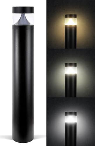 Lighting Labs LED Bollard Landscape Light 6.3 Diameter, 20W, 39 Height, 3CCT 3000K/4000K/5000K, 120-277V Outdoor Pathway & Garden Light, IP65 Waterproof, for Driveways & Commercial Landscape