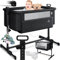 KESSER® Zustellbett Hubi 3in1 Baby Beistellbett Reisebett Babybett mit weich Matratze, mit Rollen Kinderbett, 5-Fach Höhenverstellung, Faltbare Seitenwand für Zuhause und Unterwegs, Schwarz