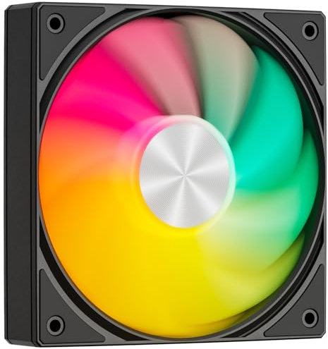 upHere gaming U3KC1 ARGB PC Fan, Low Noise 5V-3Pin ARGB 4-Pin PWM 120mm Case Fan, High Performance Cooling 1650 RPM Hydraulic Bearing Computer Fan, 25dB(A) Quiet Fan for PC Case CPU Cooling - Black