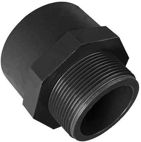 Klebe Fitting Übergang Nippel mit 1 1/2 Zoll Außengewinde i-AG aus Kunststoff mit Muffe zum Verkleben für 40mm PVC Rohr Außendurchmesser Druck PN16 Bar Adapter Anschluß Stück