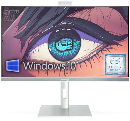 Simpletek - All in One PC 27 4K Core i7 8° Gen | GTX 1660 6GB GDDR6 Windows 10 Pro 16GB RAM 480GB SSD | Computer Fisso da Gaming, Grafica, Montaggio video