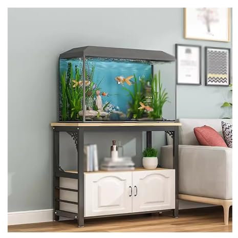 Aquarienständer Für 10, 20, 30 Gallonenbecken, Schwerlast-Aquarienständer Für Zu Hause Terrarium Rack Halterung Mit Schrank Lagerung, Metall Und Holz Fischtank Tisch(Color:#1,Size:(LxWxH)70x50x70cm)