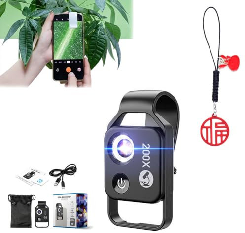 Nanozoom for iPhone, Nanozoom 200x Magnification Zoom, Nano Zoom 200x, Mini Nanozoom X200 Camera, Nanosight x200, Nanozoom 200x for Cell Phone, Nano Zoom for iPhone Microscope Cell Phone Lens (Black)