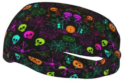 Halloween Totenkopf Druck Unisex Sport Schweißband für Laufen, Yoga, Fitness, Basketball, Fußball, Radfahren