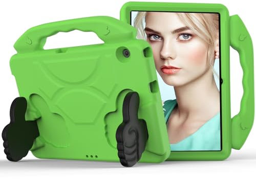 QUYISHAN for Huawei MediaPad T3 10 9.6 Kids Case,Lightweight EVA Kid Friendly Shockproof Cute Protective Case,Handle Stand Heavy Duty Tablet Cover.Green