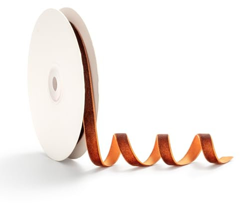 AOKSUNOVA Samtband Braun 1cm x 9m Geschenkband Samt Schleifenband Samt Band Samtbänder Geschenkbänder