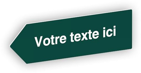 Flèche directionnelle gravée autocollante personnalisable, Plaque signalétique orientation Gauche – vert foncé - format 20x6