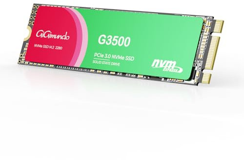 GiGimundo G3500 512GB M.2 PCIe Gen 3.0x4 NVMe SSD 2280 - Max 2800MB/s in lettura, 1800MB/s in scrittura, prestazioni elevatissime per giocatori e creativi