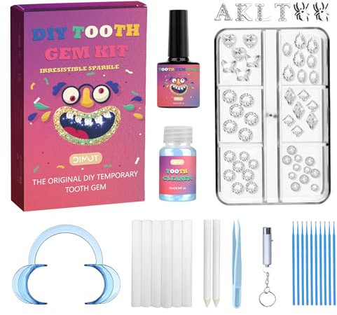 Tseriact Strass Dentaire, DIY Strass Dentaire avec 125 Cristaux pour la Décoration des Dents, Kit Strass Dentaire pour les Dents Bling (Style C)