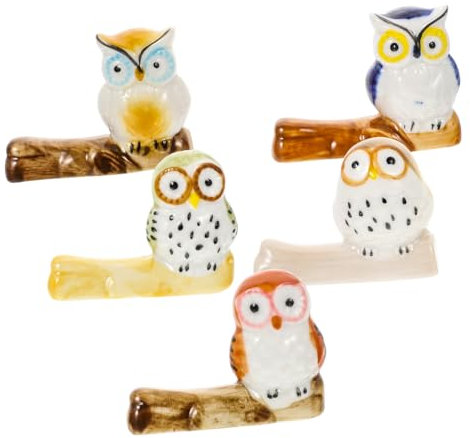 Ciieeo Organizador De Cubiertos De Cerámica Soporte para Palillos De Búho Decoración