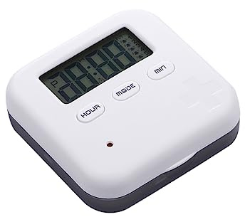 Healeved Tablet Reminder Alarm Box Digital Medication Dispenser Portable Grey Case