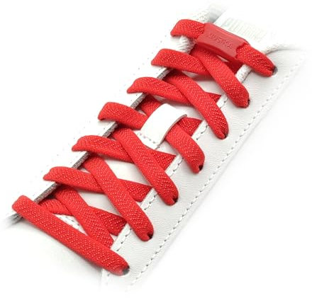 Swift Laces Originals Elastische Schnürsenkel ohne Binden, mit robustem einteiligem Verschluss – für Sneaker, Laufschuhe, Wanderschuhe & Sport – Unisex Schuhbänder für Herren, Damen & Kinder (36 Rot)
