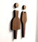 NOIR.DESIGN® Gents and Ladies Toilet Door Sign – Self-Adhesive Restroom Sign for Business, Home, Office, Hotels & Pubs – Decorative & Gender Neutral (Walnut, 12 x 8.7cm)