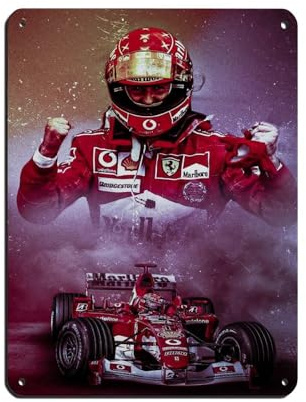 ocvdfss Michael Schumacher 3 Retro-Poster, Metall-Blechschild, schicke Kunst, Retro, Eisenmalerei, Bar, Menschen, Höhle, Café, Familie, Garage, Poster, Wanddekoration, 30 x 40 cm