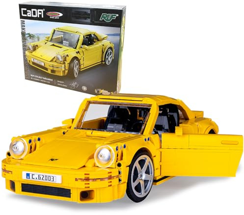 JAMARA 402854 CADA RUF CTR 2017 Yellowbird 1:12 Bricks, Spielzeugauto, Sport Rennwagen für Kinder ab 8 Jahre, Set aus Klemmbausteinen, Geschenkidee für Kids, Türen manuell