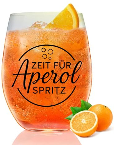 FloralGrace Cocktailglas, Aperol Gläser, Aperoli Glas, Aperoli Rotweingläser mit Spruch, Cocktailgläser, Aperitifgläser, Aperol Geschenke Frau für Cocktails