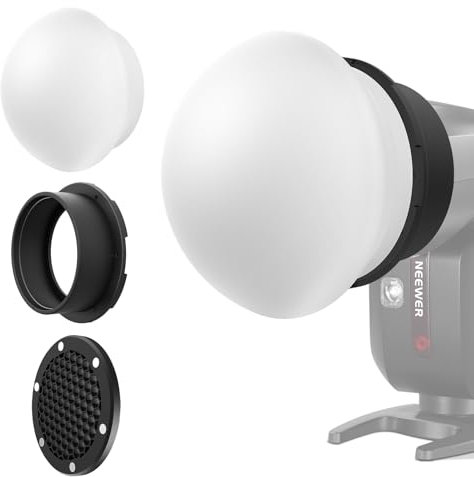 NEEWER Diffusore Flash in Silicone con Griglia a Nido d'Ape e Anello Adattatore Magnetico, Softbox di Luce Flash Compatibile con Godox V1/V1 PRO NEEWER Z1 Z2 Camera Speedlight a Testa Rotonda, CRS12