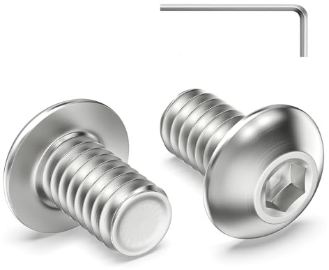 Zuyya 60 Stück Linsenkopfschrauben M5 x 8 mm Flachkopfschrauben M5 | Edelstahlschrauben Innensechskant, Edelstahl A2 V2A, Vollgewinde Halbrundkopfschrauben mit Innensechskantschlussel