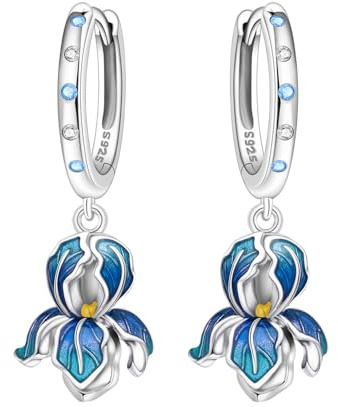 MISEFF 925 Silber Anhänger Ohrringe, Schmetterlinge und Blumen und Blätter Design - Mode Schmuck Geschenk für empfindliche Ohren