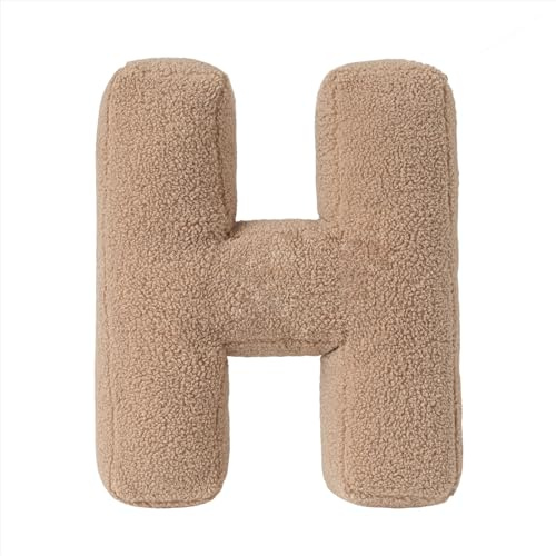 Generisch Buchstabenkissen, 40x35x10 cm Plüsch Buchstaben Kissen, Kinderzimmer Buchstabekissen, Dekokissen Kopfkissen für Sofa, Schlafzimmer, Wohnzimmerdekor (H)