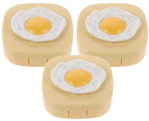 Healeved 3pcs Portable Contact Lens Container Cute Travel Lens Storage Case Compact Easy to Clean for Outdoor Activities and Daily Use