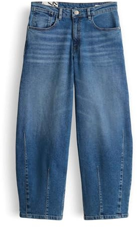OPUS Damen Barrel | Lissie Bold Barrel Jeans aus Dry Indigo® Mid Rise mid sea Blue, 36 L28