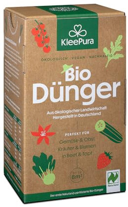 KleePura Bio Universaldünger. NATURLAND zertifiziert. Bio-Dünger für Gemüse, Kräuter, Blumen & Obst. Veganer Pflanzendünger aus Bio-Klee & Luzerne. 0,75 kg