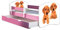 Kinderbett Jugendbett mit einer Schublade und Matratze Rausfallschutz Rosa 70 x 140 80 x 160 80 x 180 ACMA II (39 Welpen, 80 x 180 cm mit Bettkasten)