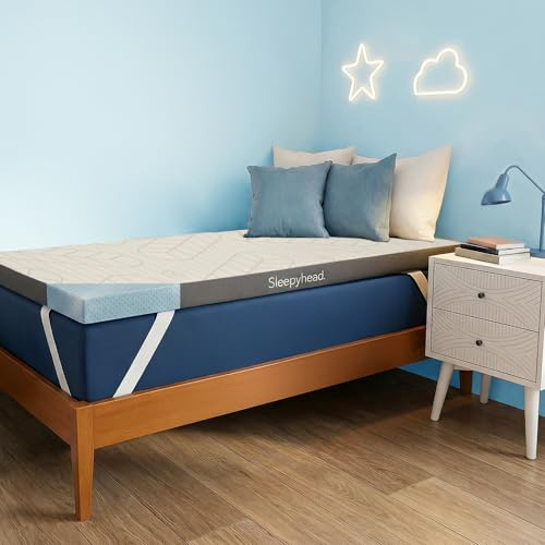 Sleepyhead Twin XL 2 Inch Gel Memory Foam Mattress Topper for College Dorm – Thick, Cooling & Comfortable Mattress Pad with Washable Cover – Dorm Room Essentials for College Students (XL Twin 2)