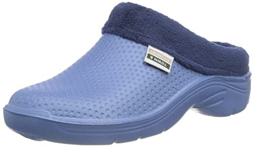 Town & Country TFW6617 Super Soft Fleecy Cloggies (11 UK, Navy Dots with Fur)