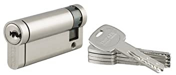 THIRARD - Cilindro di Serratura Transit 2 - Mezzo Cilindro - Nichelato - 8 Perni - Anti-Strappo, Anti-Trapano, Anti-Scasso, Anti-Snap - Carta Proprietà - 60 x 10 mm - 5 Chiavi Reversibili