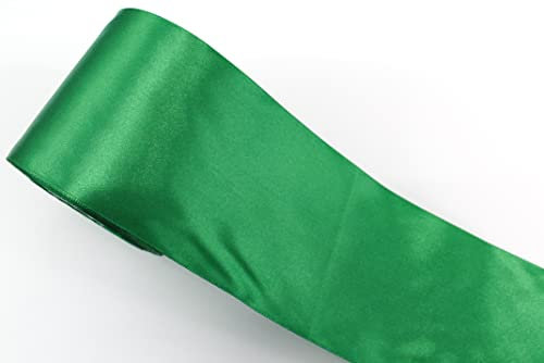 CaPiSo 22m Satinband 100 mm Schleifenband 10cm Breite Geschenkband Tischläufer Dekoband Dekoration Weihnachten Hochzeit (Grün, 22m)