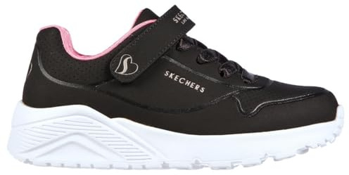 Skechers Uno Lite, Scarpe da Ginnastica Bambina, Black Synthetic/Rose Gold Trim, 24 EU