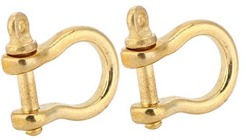 2 Set Ancre Manille En Laiton Type U Chaîne Manille Vis Broche Arc Manille Porte-clés Crochet Boucle De Connexion Dorée