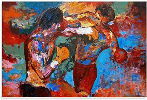 Iooie Leinwand Bilder Kunst Rocky Balboa Vs Apollo Creed für die Raumdekoration Malerei Poster Druckt Gedruckte 19.7x27.6(50x70cm) Kein Rahmen