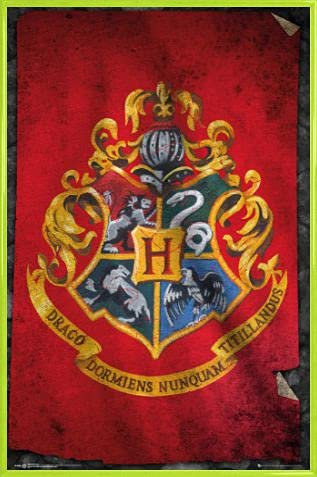 HARRY POTTER Cartel con Marco (Plástico) - Bandera De Hogwarts (91 x 61cm)