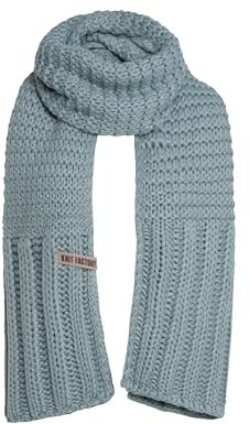 KNIT FACTORY - Alex Schal - Lange Strickschal - Mit grobmaschige Strickmuster - Aus Wolle - Für Damen und Herren - Stone Green - 200 x 45 cm