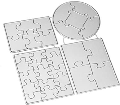 QWORK® Puzzle Stanzformen, Kohlenstoffstahl Stanzschablonen Metall Prägeschablonen für Scrapbooking, DIY Handwerk, Karten Machen