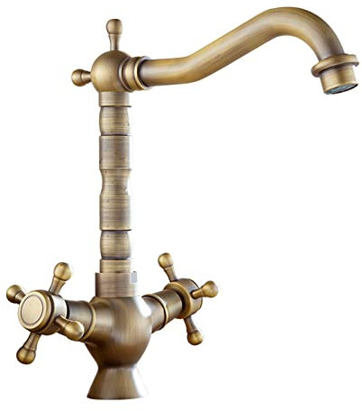 BiaoTeng robinet cuisine robinet de cuisine mitigeur mitigeur evier cuisine robinetterie de cuisine ancien chaud et froid robinet ancien laiton 360°Pivotant Pour Évier