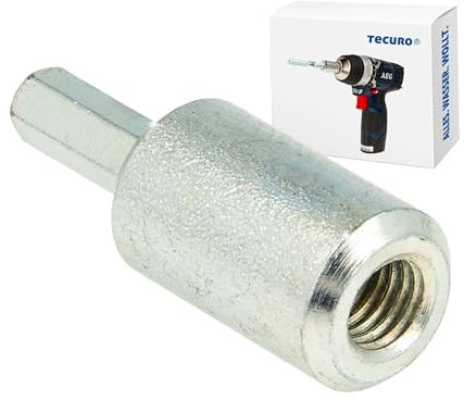 tecuro | Schnelleindreher | für Stockschrauben M8 und Ansatzschrauben | mit 6-Kant-Aufnahme | verzinkt | Eindrehwerkzeug | Ideal auch bei langen Stockschrauben | 530008