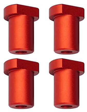 Bank-Hunde, Aluminiumlegierung, Klemme für T-Track, Holzbearbeitungstisch, Werkbank, Positionierung, Hobelstopfen, passend für 19 mm/20 mm große Hundebohrungen, Rot, 19 mm, 4 Stück