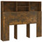vidaXL Headboard Cabinet Home Indoor Bedroom Bookcase Headboard Cabinet Wooden Storage Bed Backboard Footboard Furniture Bed Accessory Smoked Oak