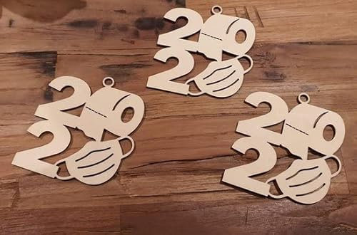 Weihnachtsschmuck | Weihnachtsschmuck | Ornament | Weihnachtskugel | Weihnachtsbaum | Geschenk | Andenken an 2020 | WC Rolle | Mundschutzmaske | Holz