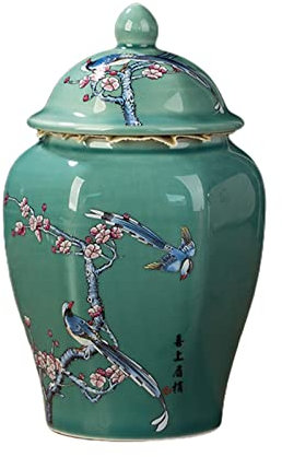 MagiDeal Pot de Gingembre en céramique Vase Chinoiserie Pots de Porcelaine Traditionnels de Style Chinois Pot de Gingembre Asiatique pour la décoration de la, Prune Bossom