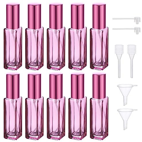 Segbeauty Profumo da Viaggio, Boccetta Profumo Ricaricabile, 10 Pezzi Atomizzatore Profumo Vetro 10ml, Nebulizzatore Profumo per Viaggiare, Festa, Vita Quotidiana (Viola)