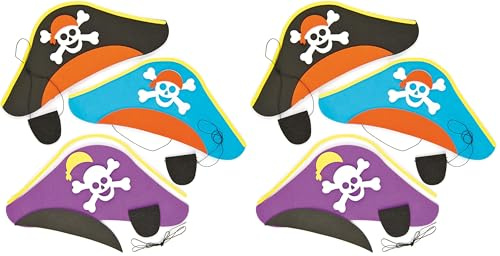 Baker Ross Bastelset - Piratenhut & Augenklappe - für Kinder zum Spielen ideal zum Kindergeburtstag und Karneval - 3 Stück, Mittel (Packung mit 2)