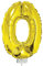 PARTY DISCOUNT NEU Mini-Folienballon am Papierstäbchen, Zahl 0, Gold, ca. 40cm