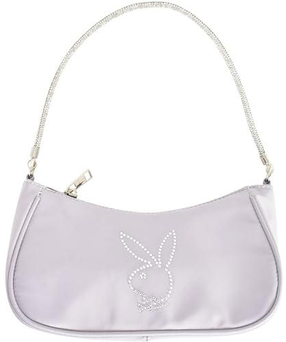 Concept One Playboy Umhängetasche Damen Geldbörse Handtasche mit Strass Trageriemen und Bunny Logo, metallisch