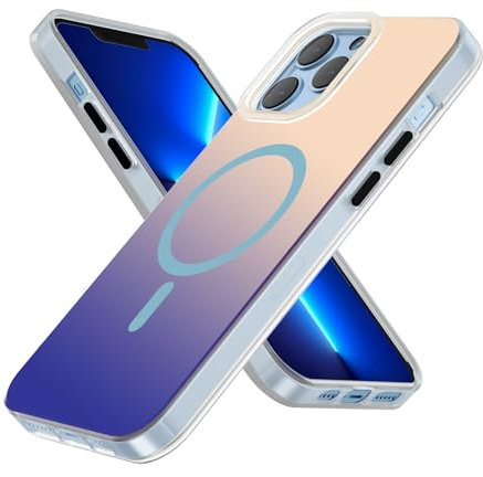 AUROX Magnetic Case for iPhone 13 Pro Max Case, Compatible with MagSafe, Shockproof Military-Grade Protection Phone Case, Iridescent Translucent Matte Slim Protective Phone Cover, Gradient Blue